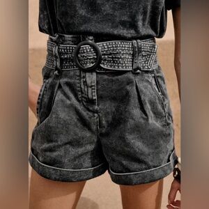 New Sezane Rome Shorts Noir Délavé - Size 36